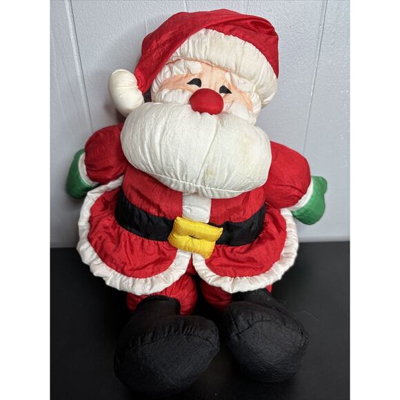 Hallmark Other - Hallmark Puffy Nylon Parachute Santa Claus Stuffed Doll Plush Toy 90s Vintage